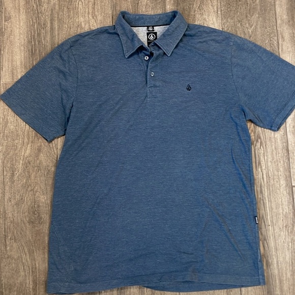 Volcom Men's Heather Blue Polo Shirt - Picture 3 of 5